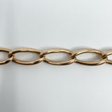 Antique Chunky 9ct Rose Gold Oval Links Bracelet 8" inch