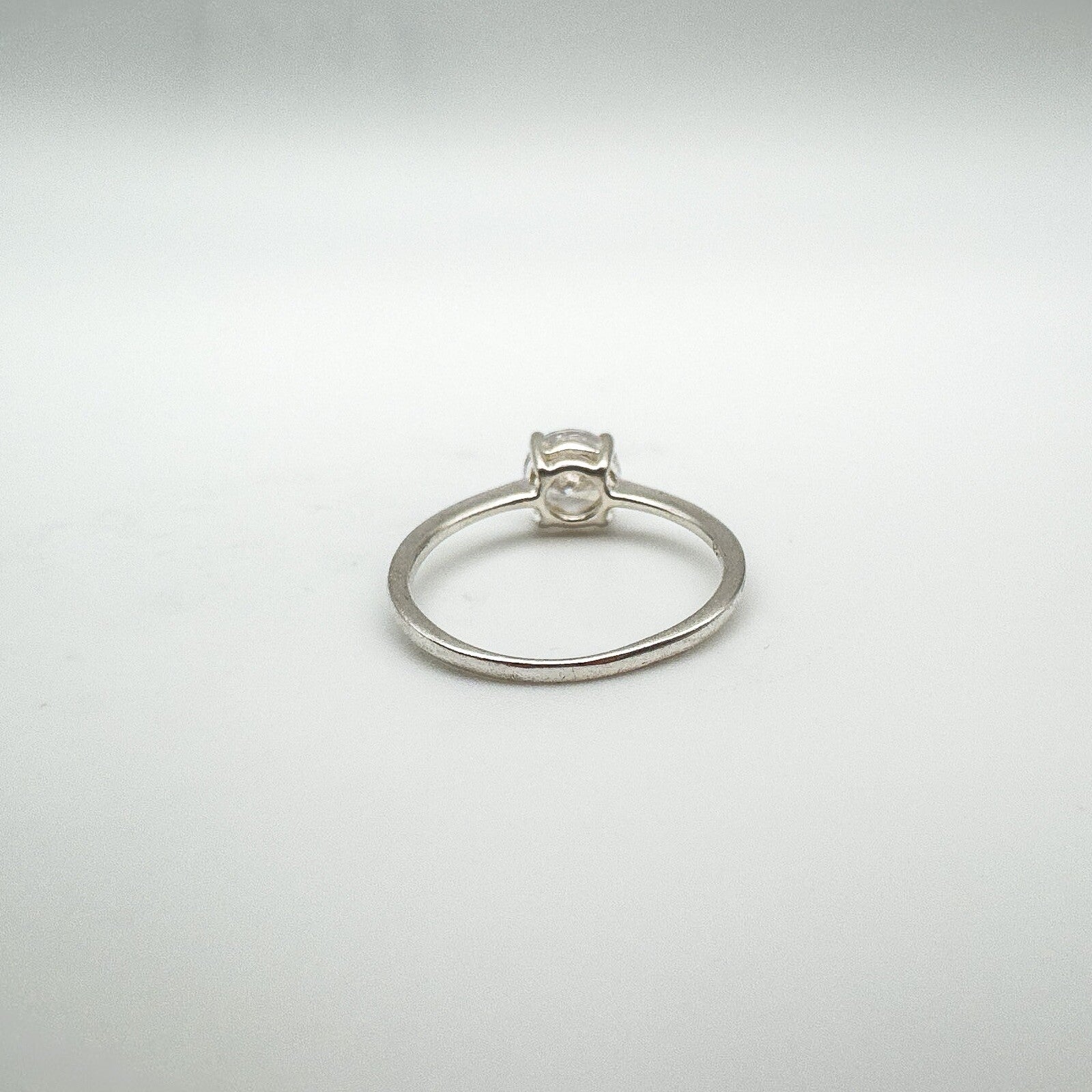 1ct CZ Solitaire Engagement Ring Sterling Silver Size M