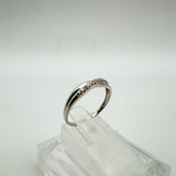 9ct White Gold Diamond Crossover Wedding Eternity Stacking Ring L - M (Replated)