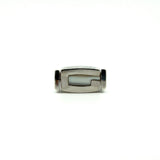 Chunky Sterling Silver Reversible Black Onyx & MOP Guess Ring Size L - M 925