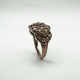 1.5ct Champagne Diamond 18ct Dark Rose Gold Band Ring Sterling Silver 925 Size N