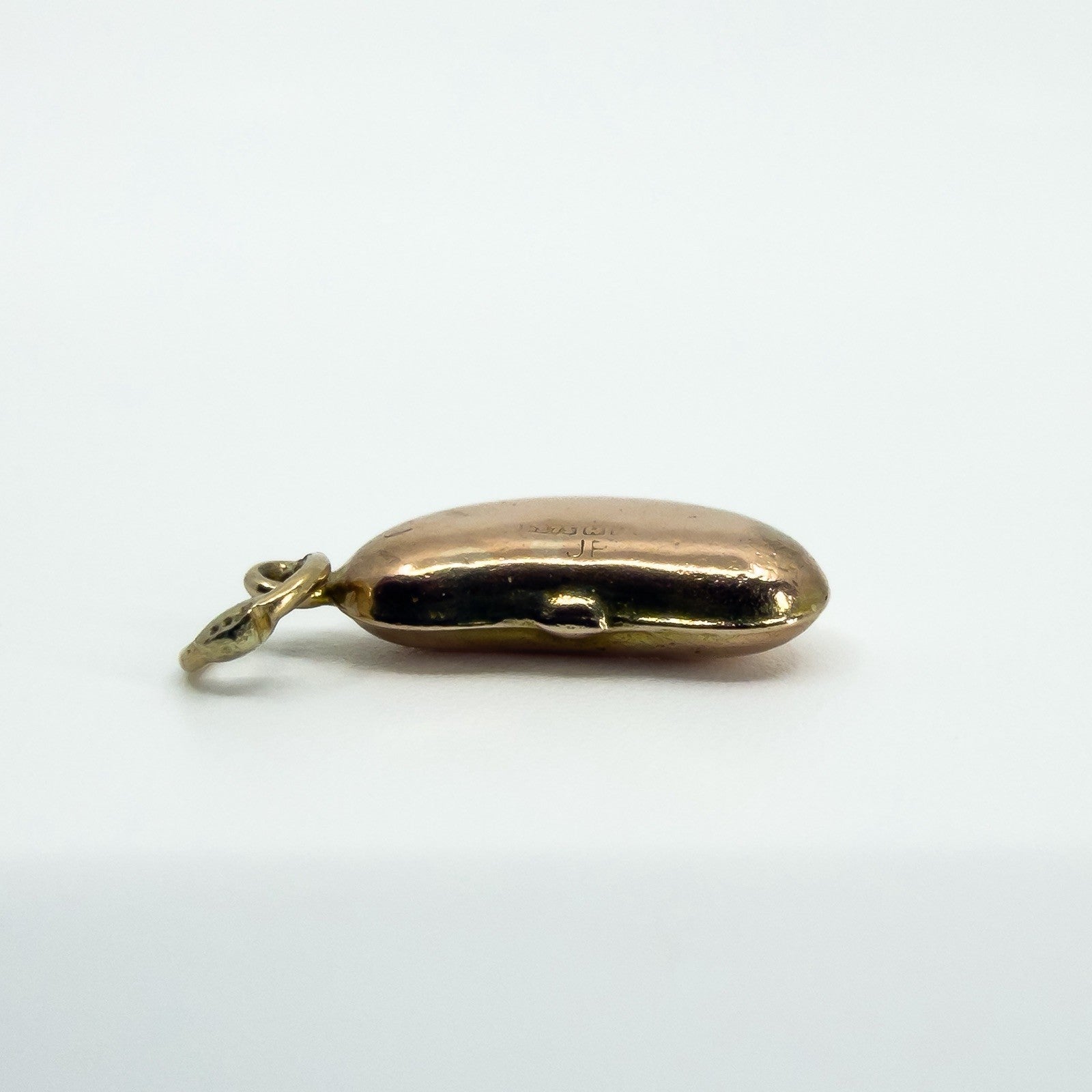 Tiny Antique 9ct Gold Rose Gold Lucky Bean Pendant / Charm 375