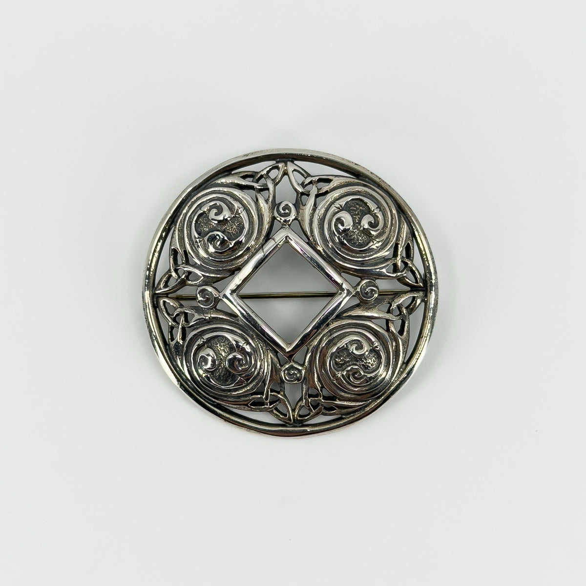 Large Vintage Sterling Silver Celtic Brooch 925 by Malcolm Gray