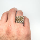 Chunky Vintage 5 Row Keeper Ring in Sterling Silver Size W - X Unisex Heavy 15g