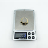 Huge Vintage 9ct Gold Chunky Smokey Quartz Trilogy Size T - U