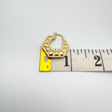 New & Unworn 9ct Gold Vintage Creole Hexagonal Chunky Hoop Earrings