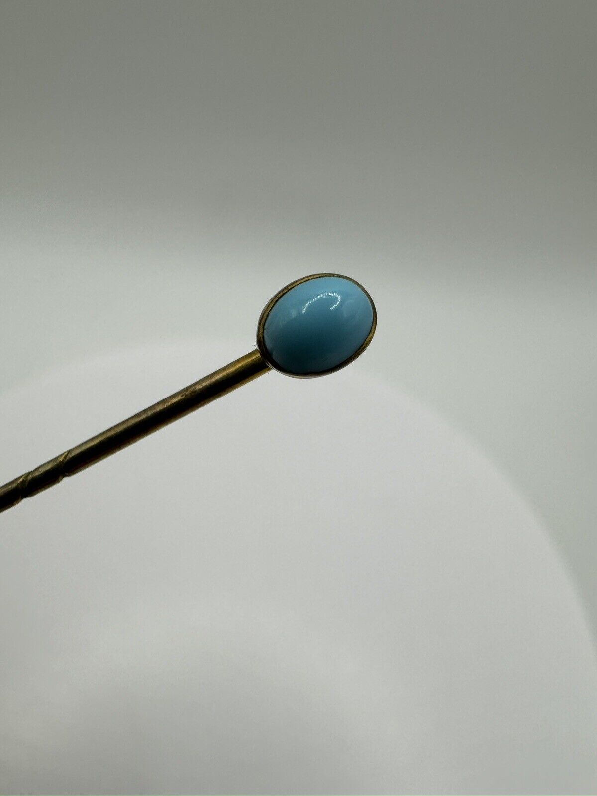 Antique Vintage Turquoise Gold Plated Stick Pin