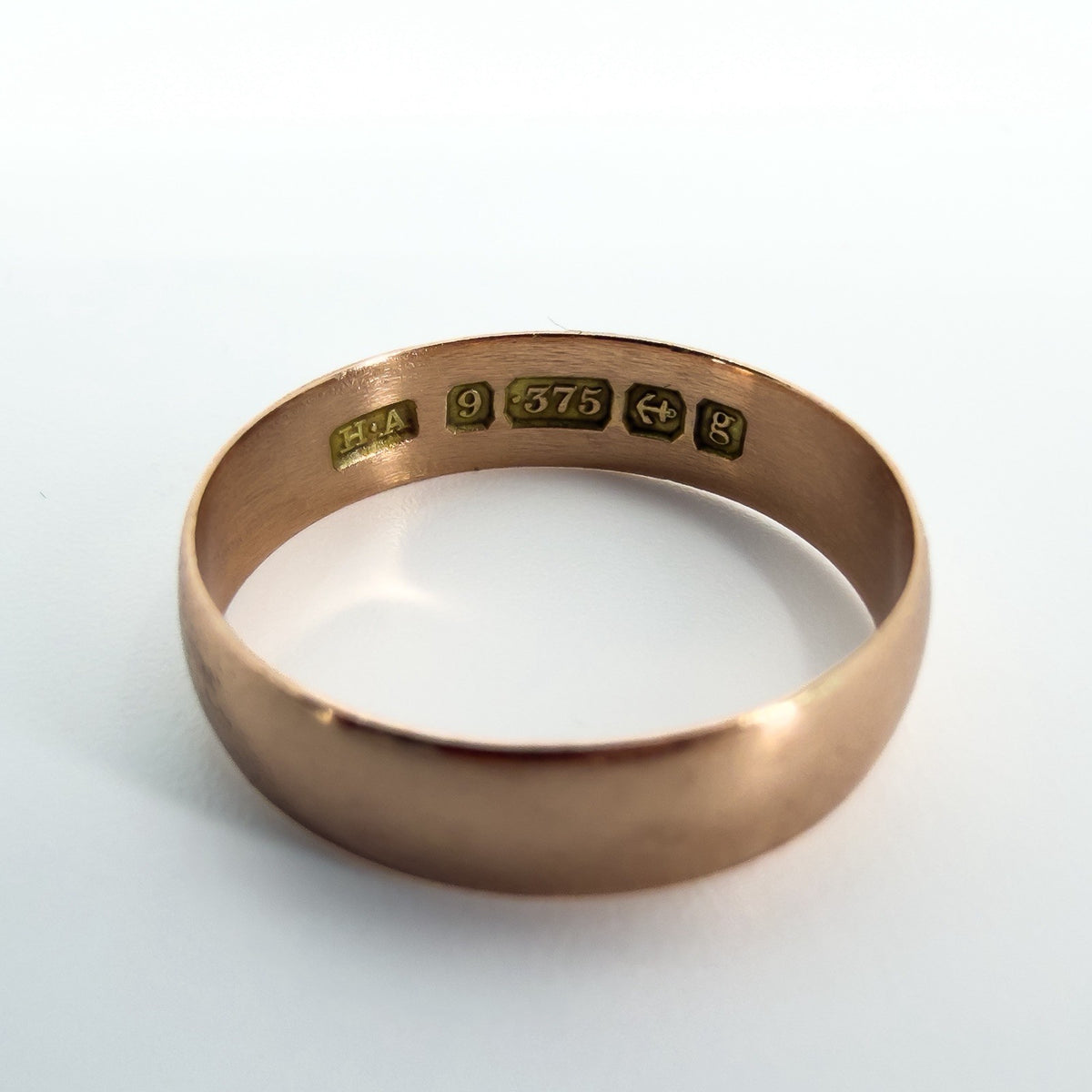 Antique Edwardian 9ct Rose Gold Full Band / Ring 375 Size O - P(Birm 1906)