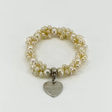 Sterling Silver Thomas Sabo Freshwater Stretch Bracelet & Heart Charm 925