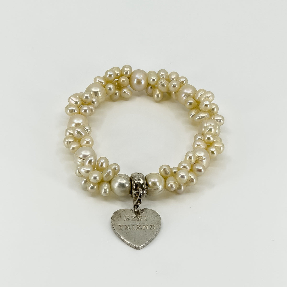 Sterling Silver Thomas Sabo Freshwater Stretch Bracelet & Heart Charm 925