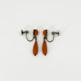 Antique Victorian Sterling Silver Natural Coral Screw Back Earrings 925