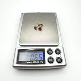 14ct Gold 1ct Ruby Solitaire Stud Earrings