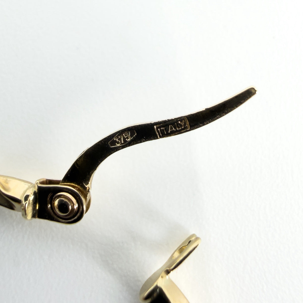 Large Vintage 9ct Gold Twisted Hoop Earrings 375