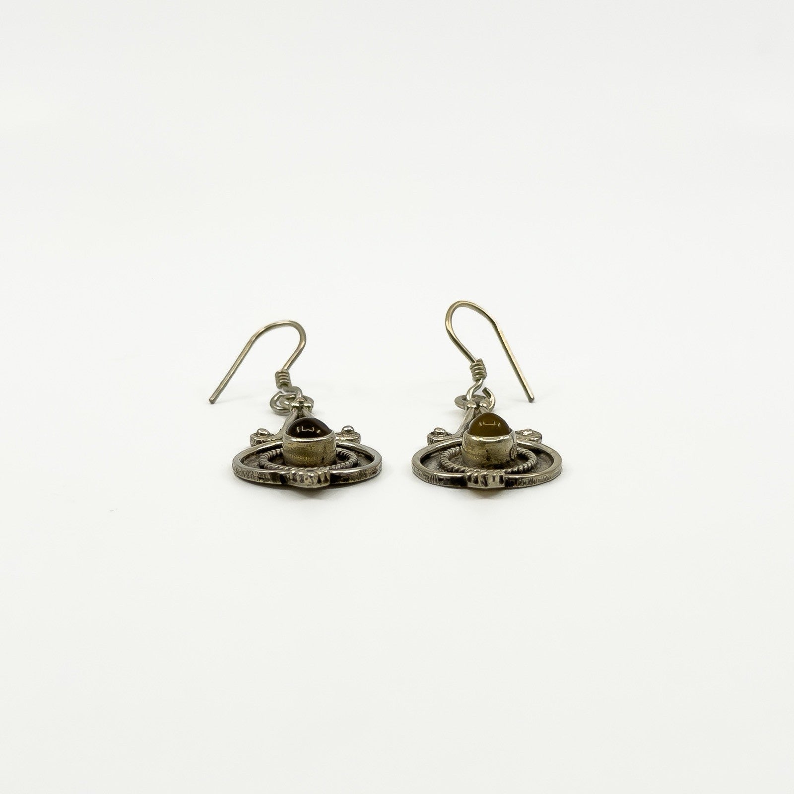 Sterling Silver Orante Dangly Earrings 925