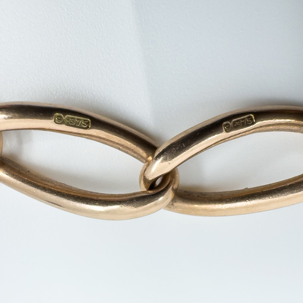 Antique 9ct Rose Gold Oval Links Bracelet