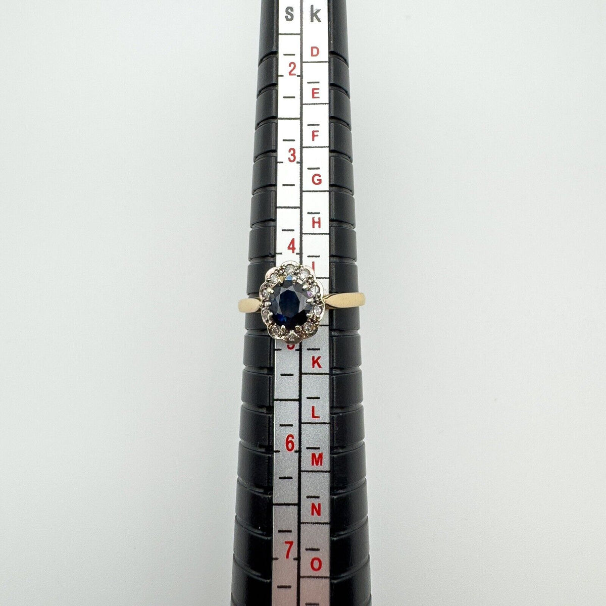 Vintage 9ct Gold Sapphire & Diamond Engagement Stacking Ring Size I - J