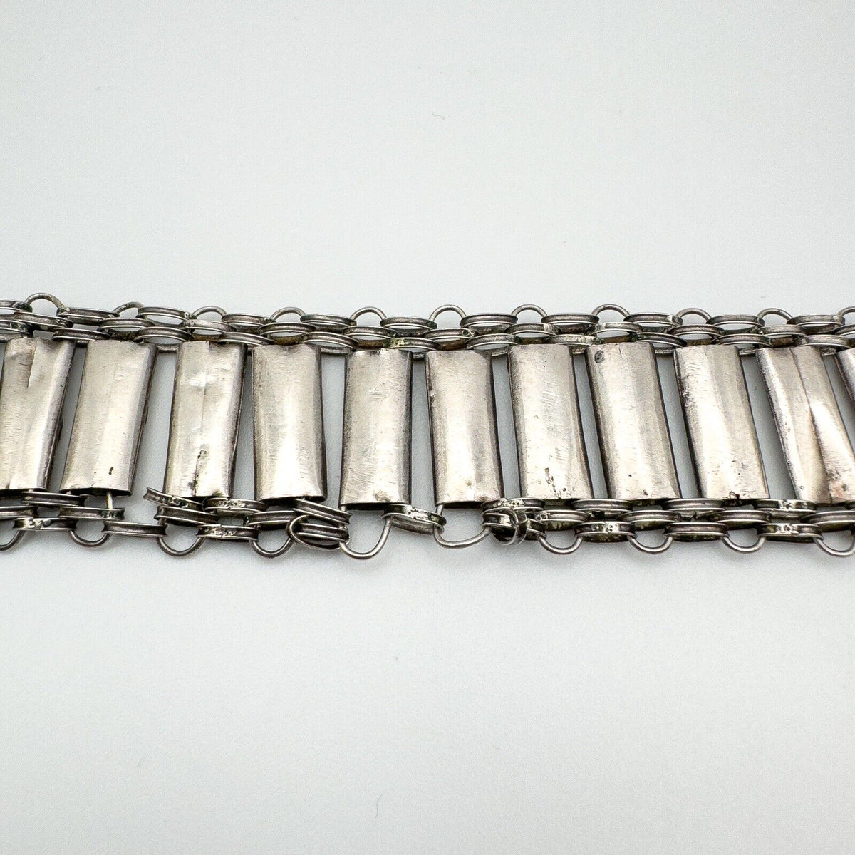 RARE Vintage Antique Silver Chinese People Enamelled Bracelet - 8x Immortals 16g