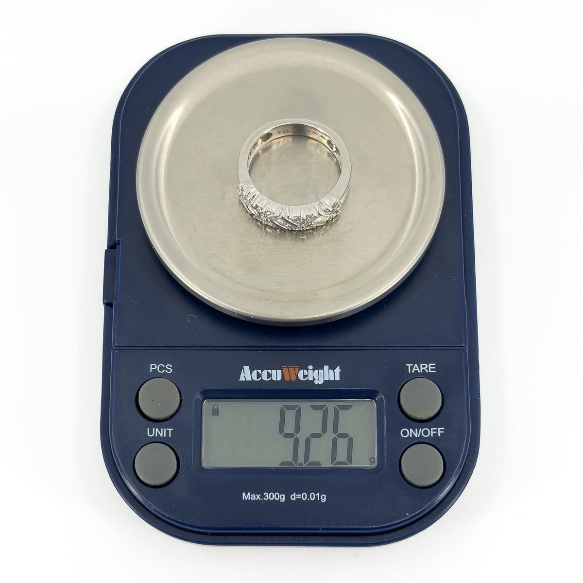 Wide Chunky Platinum Diamond Band / Ring 950 Size L - M