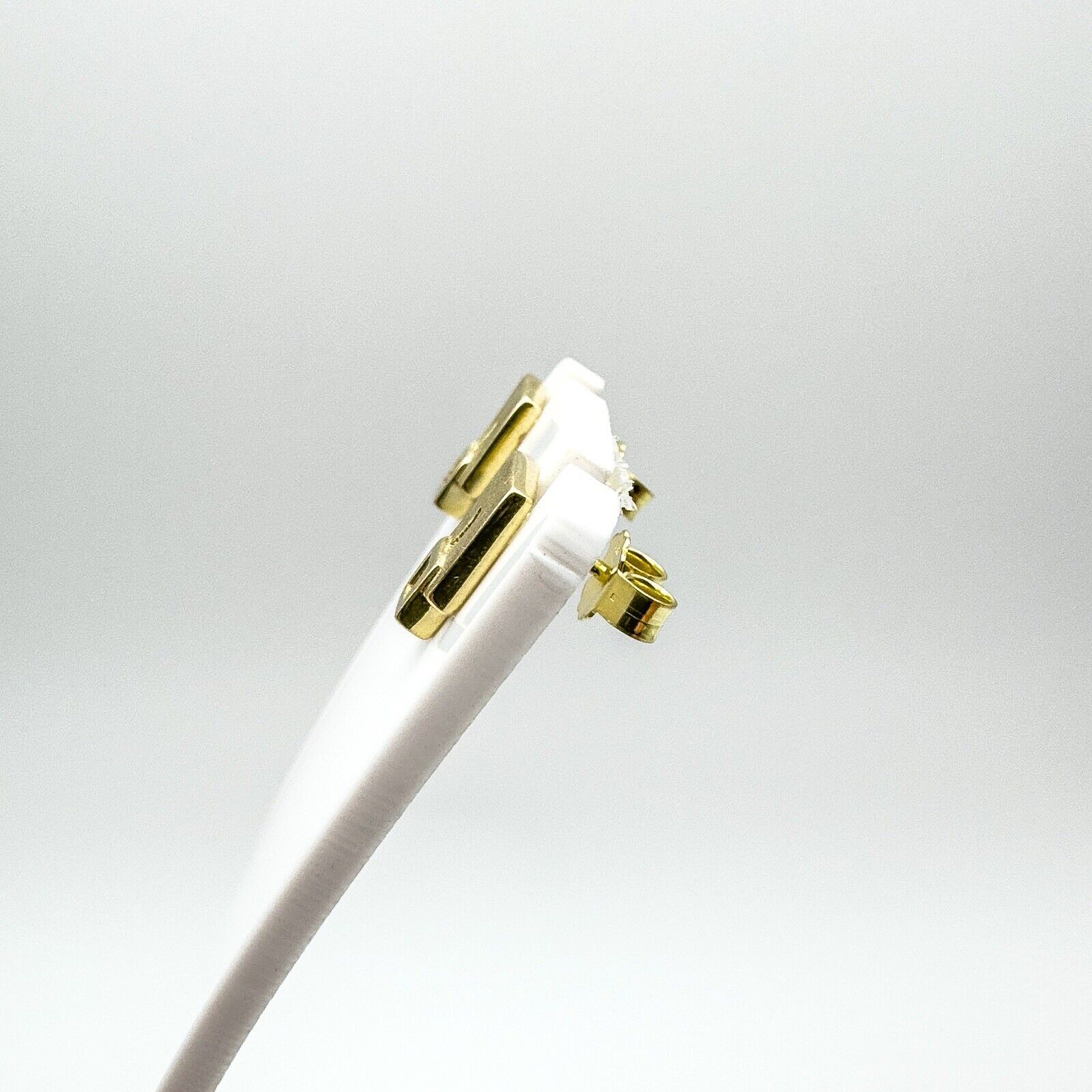 8ct Gold Square CZ Stud Drop Earrings