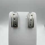 0.06ct Diamond Stud Bar Drop Earrings on Sterling Silver 925
