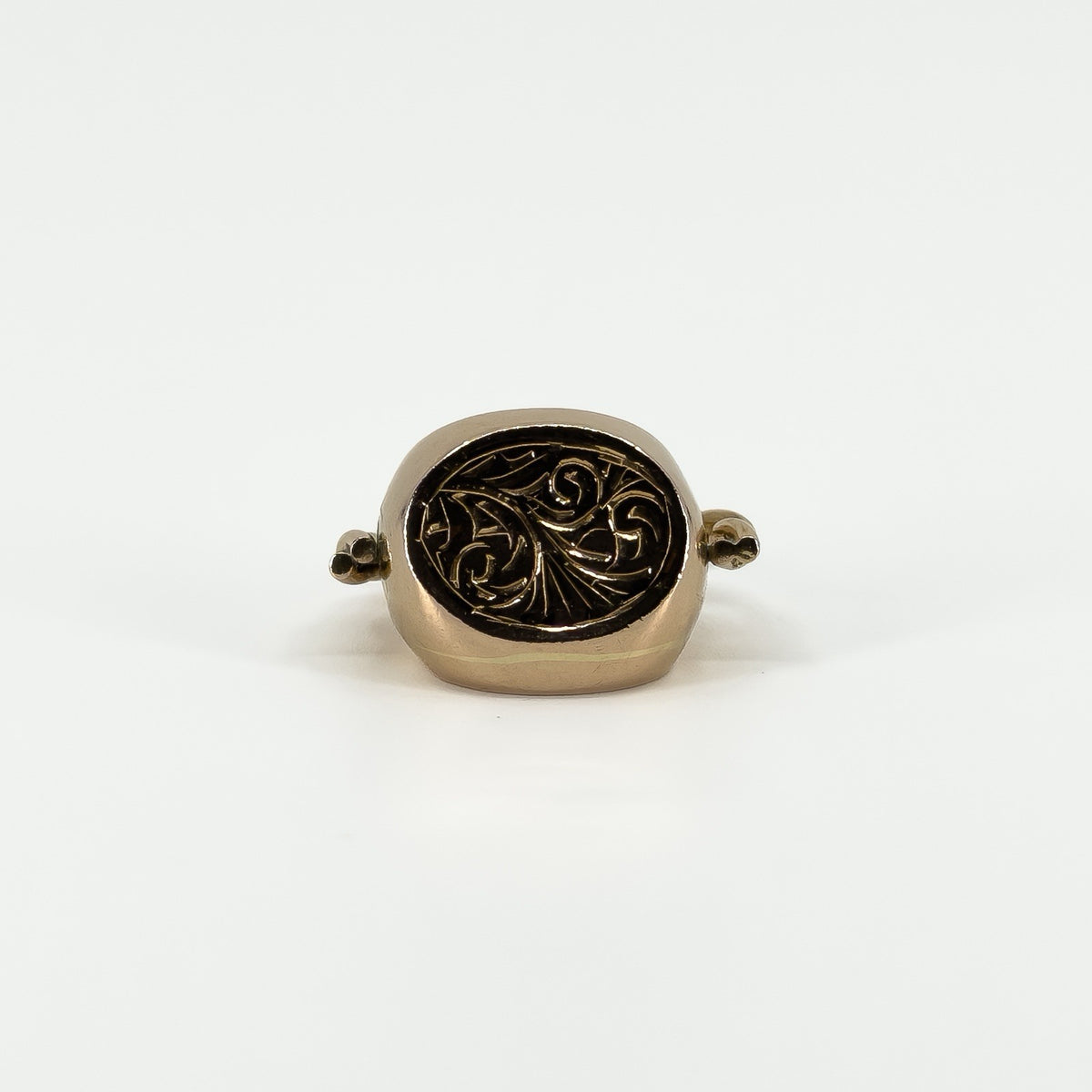 Vintage 9ct Rose Gold Double 3 Sided Spinning Engraved Fob 375 (Birm 1995)
