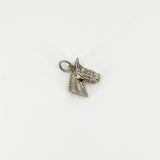 Chunky Vintage Sterling Silver Horse Head Charm / Pendant 925