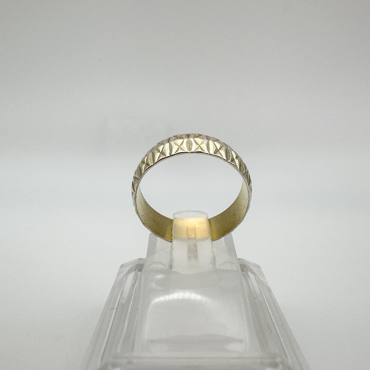 Vintage Diamond Cut Sterling Silver 925 Ring Size O - P *