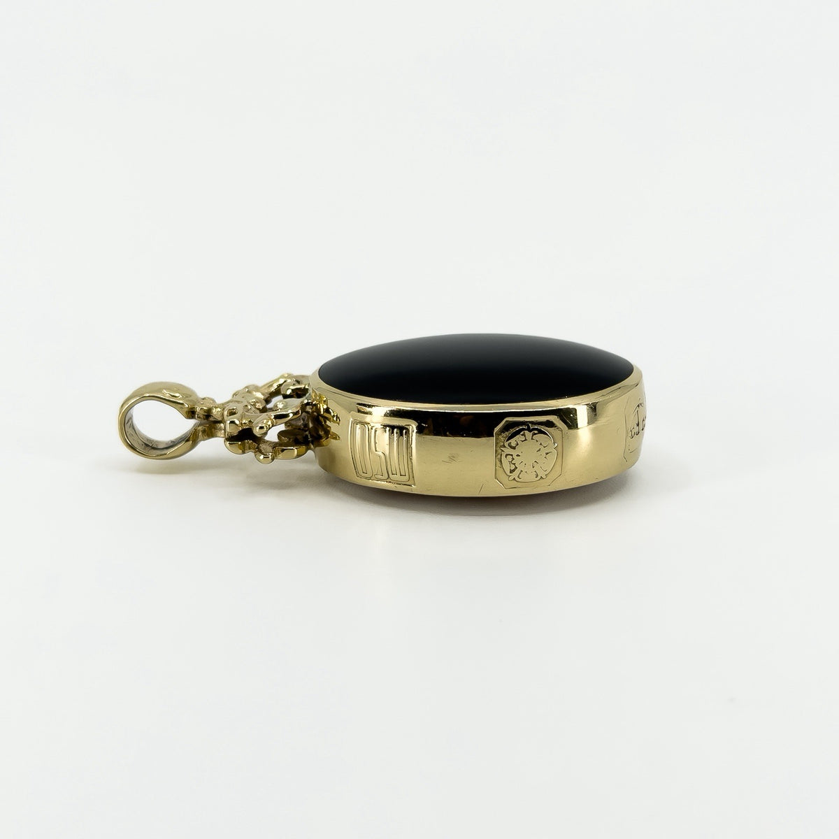 Large Vintage 1990 9ct Gold Double Sided Fob 375 by David Scott Walker