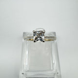 1ct Princess Cut CZ Solitaire Engagement Ring in Sterling Silver 925 Size K - L