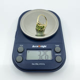 9ct Yellow Gold Green Tourmaline Cluster Ring 375 Size K