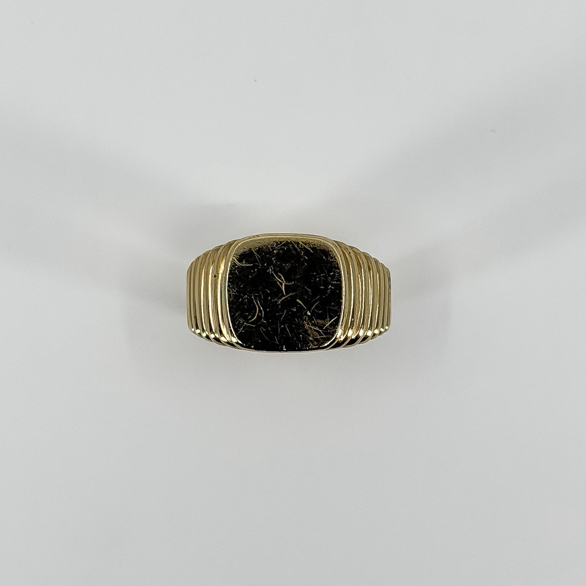 Vintage 9ct Gold Signet Ring 375 Size T - U 375 UNISEX Art Deco Style