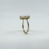 Vintage 9ct Gold 4x Pearl Ring 375 Size P