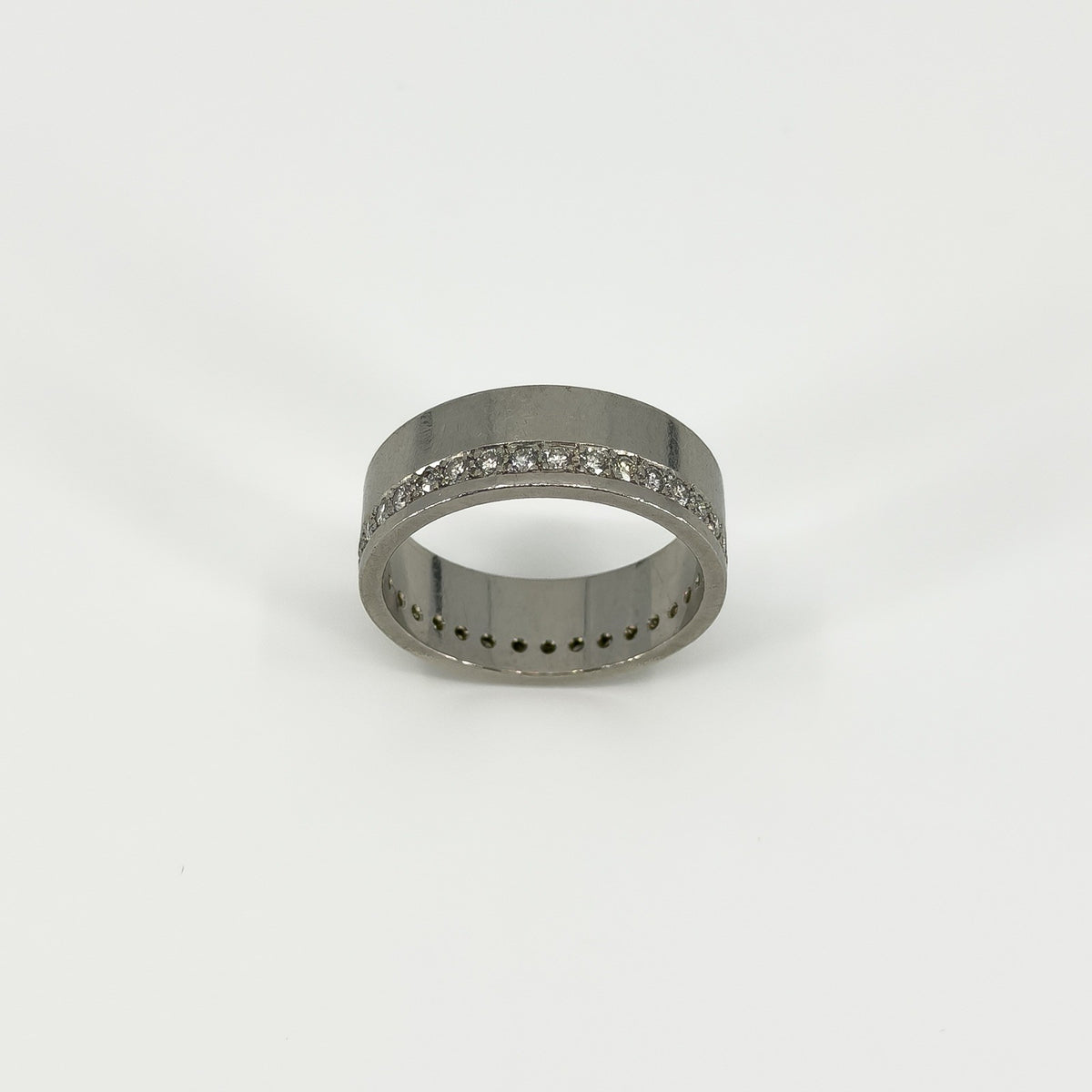 Chunky Wide 6.8mm Platinum Diamond Full Eternity Band / Ring 950 Size O (2007)