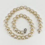 Sterling Silver Chunky White 11.7mm Baroque Freshwater Pearl 17.5" Necklace 925