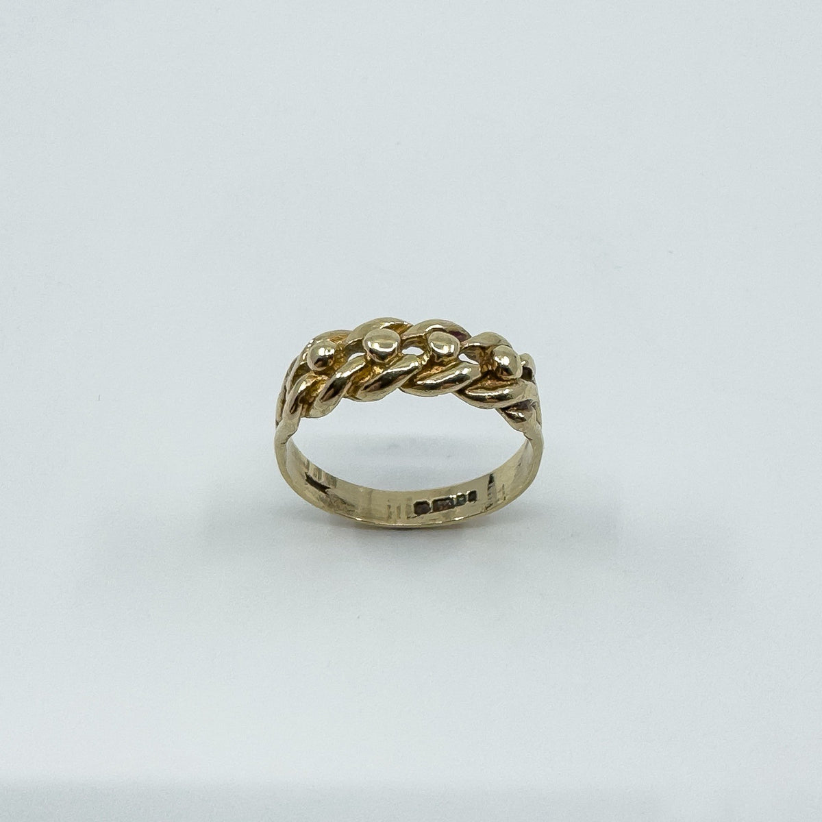 Vintage 9ct Gold Single Row Keeper Ring 375 Size L (London 1979)