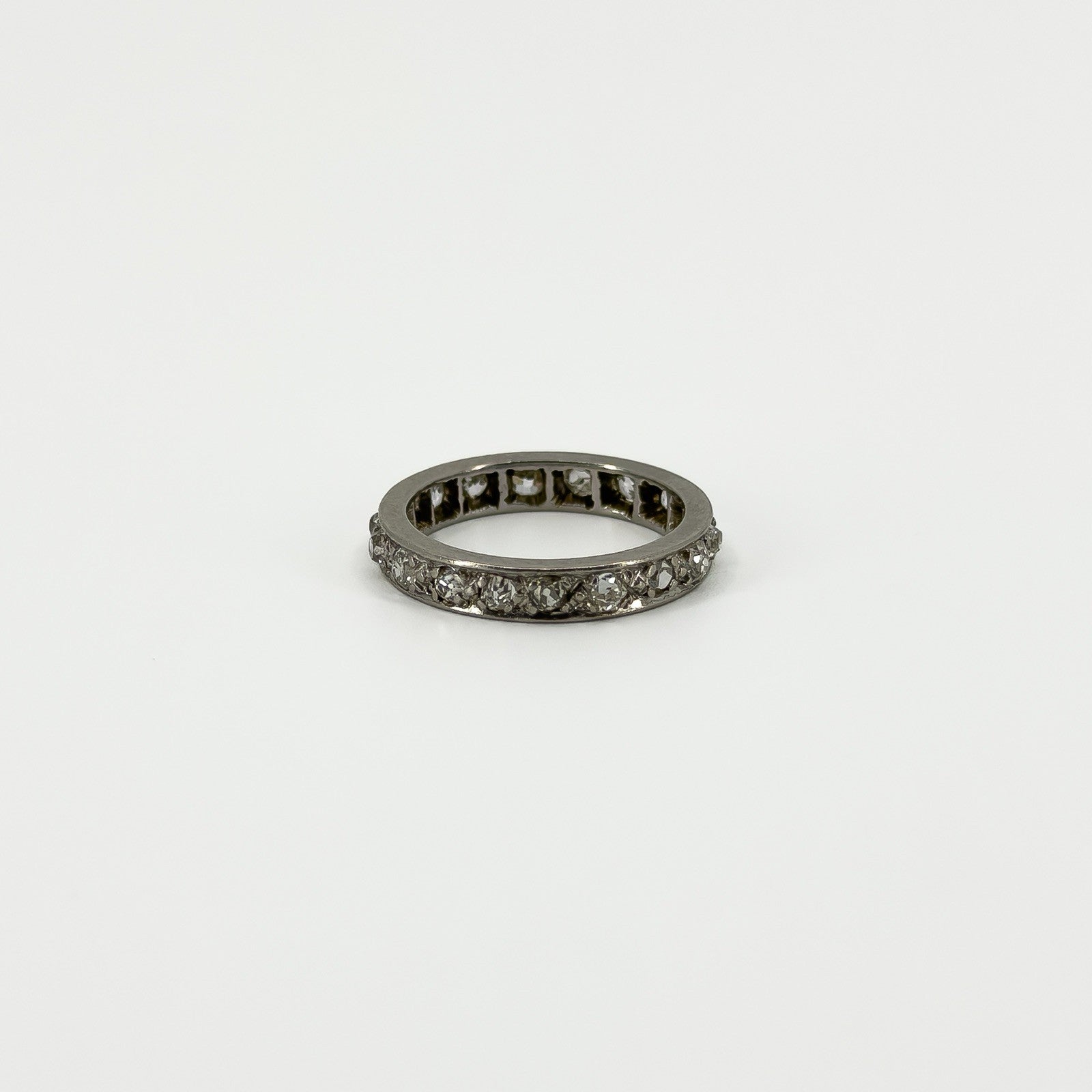 Antique Platinum Old Cut Diamond Full Eternity Band / Ring 950 Size J