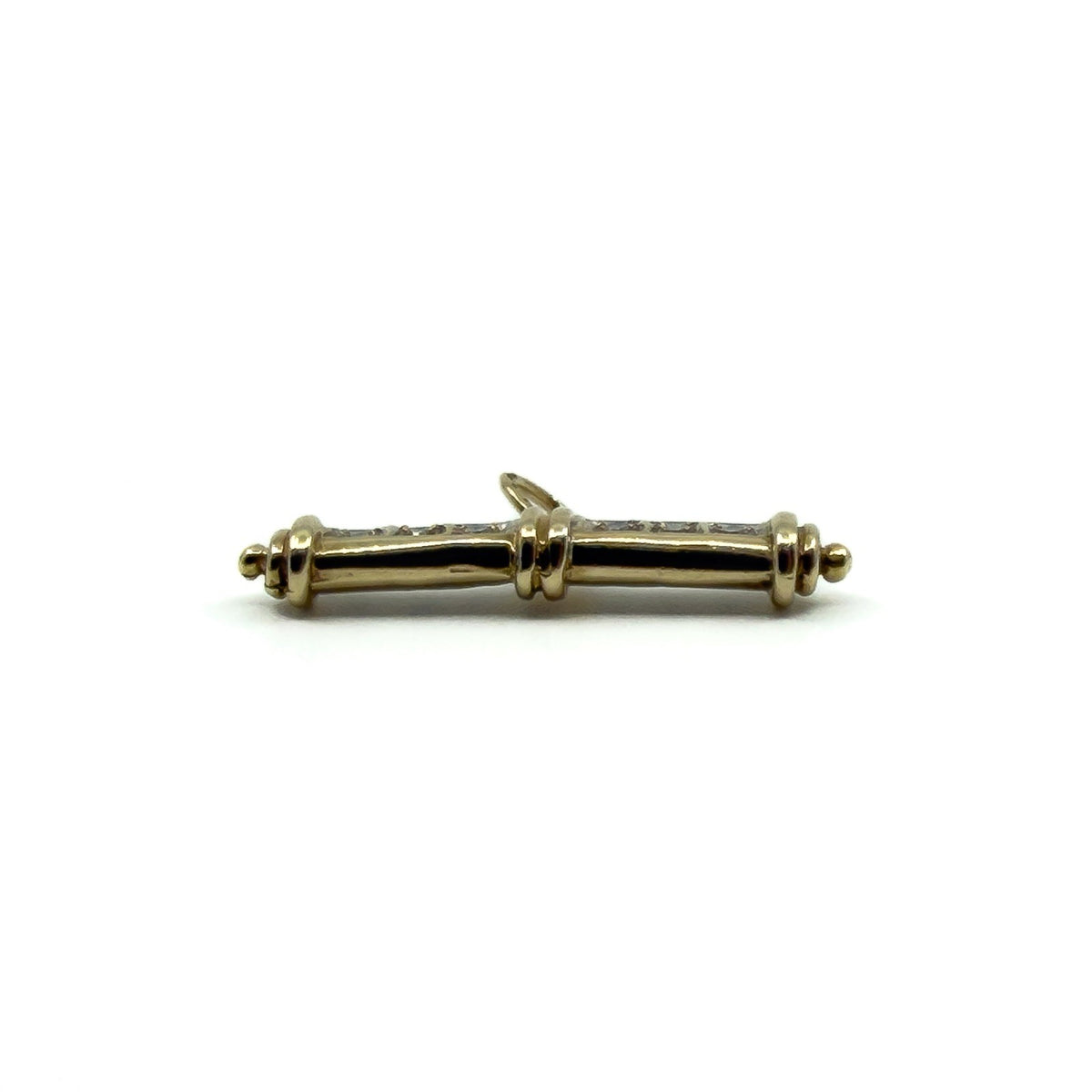 Vintage 9ct Gold Diamond T-Bar Pendant / Charm 375