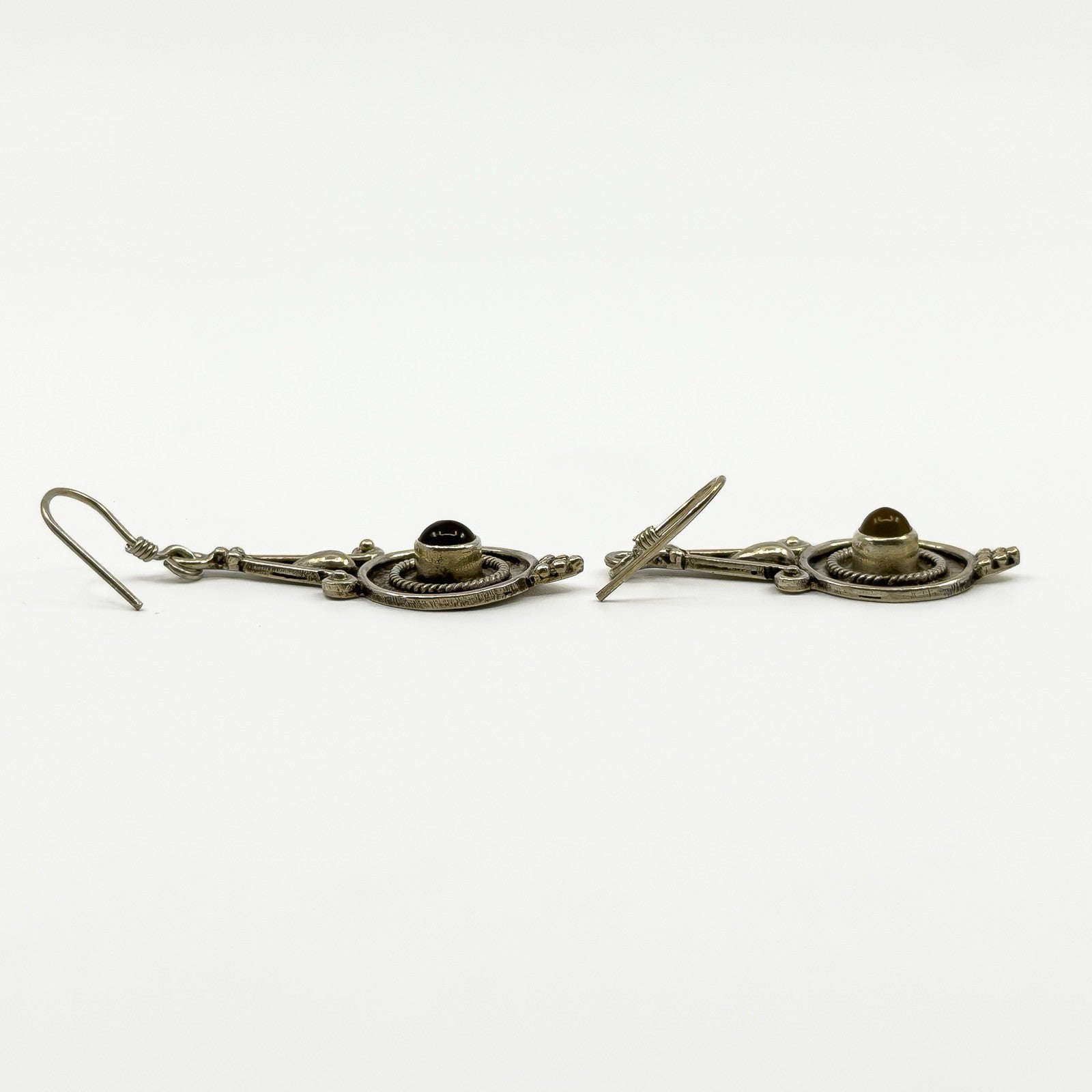 Sterling Silver Orante Dangly Earrings 925