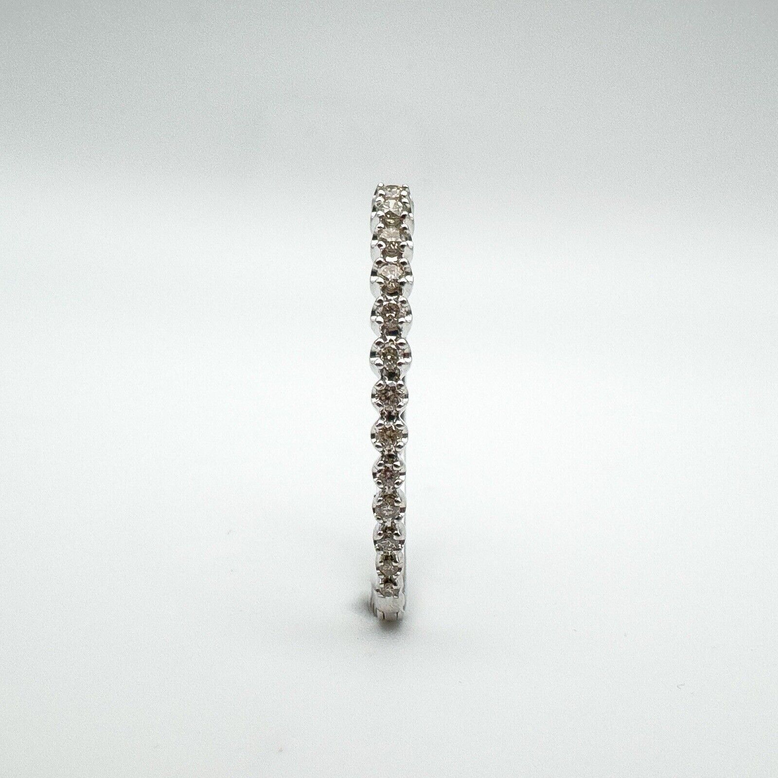10ct White Gold Large Diamond Hoop Earrings