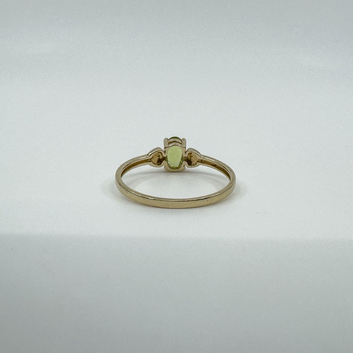 9ct Yellow Gold 0.40ct Peridot Solitaire Ring 375 Size L Engagement Stacking