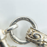 Vintage Sterling Silver Fancy Link Engraved T-Bar & Dog Clip 8” Bracelet 925 23g