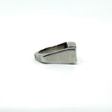 Chunky Sterling Silver Reversible Black Onyx & MOP Guess Ring Size L - M 925