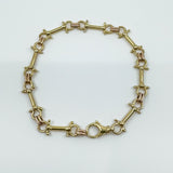 Rare Vintage 9ct Rose & Yellow Gold Horsebit Snaffle Equestrian 8.5” Bracelet