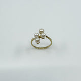 Vintage 9ct Gold 4x Pearl Ring 375 Size P