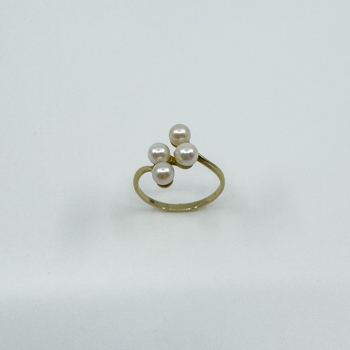 Vintage 9ct Gold 4x Pearl Ring 375 Size P