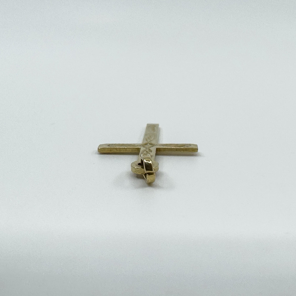 Vintage 9ct Gold Engarved Christian Cross Pendant / Charm 375 Reversible (1994)