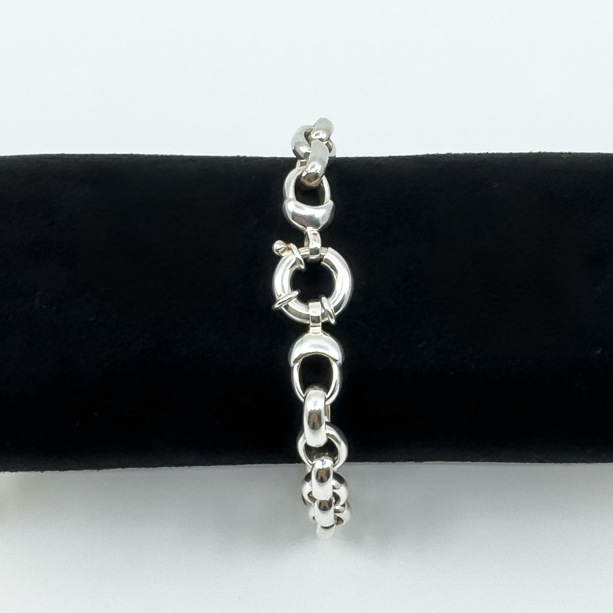 Sterling Silver Chunky Oval Belcher Chain 9.5” Bracelet Unisex 50g