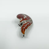Vintage Siam Red Enamel Brooch in Sterling Silver 925 Goddess of Lightening