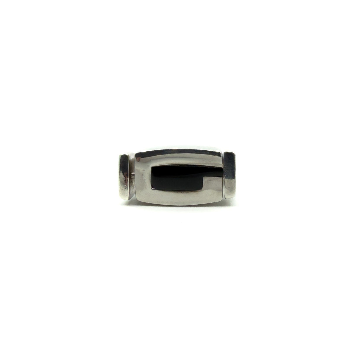 Chunky Sterling Silver Reversible Black Onyx & MOP Guess Ring Size L - M 925