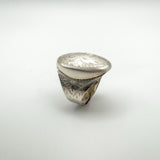 Large Chunky Oval Vintage Engraved Ring in Sterling Silver 925 Size P - Q by DPG